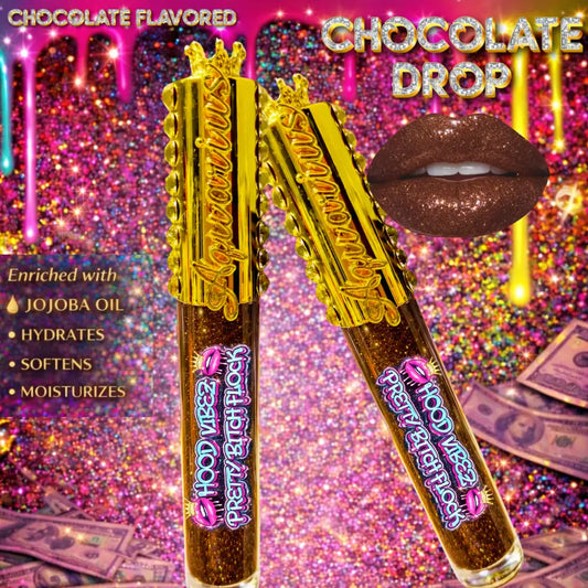 Chocolate Drop | Chocolate Flavored | Glitter Infused Lip Gloss – (10ML) - Lip Gloss