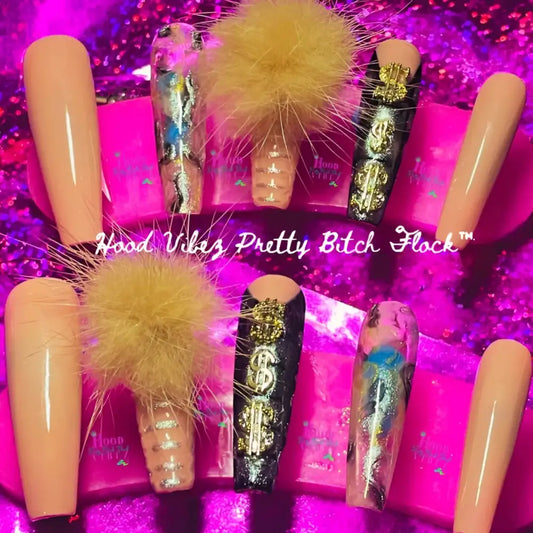 Long Coffin Money Sign Press On Nails - Press On Nails