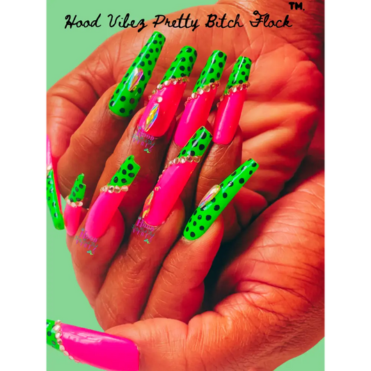 Pink Melon Tip Press On Nails - Press On Nails